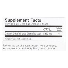 Yogi Organic Green Tea Caffeine Free - 16 Tea Bags - Case Of 6