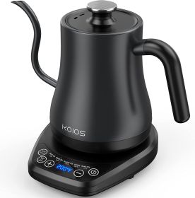 Electric Gooseneck Kettle Temperature Control & 5 Variable Presets;  Pour-Over Tea Kettle for Coffee Brewing;  Stainless Steel Inner;  1200W Rapid Hea