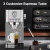 KOIOS Espresso Machines, 20 Bar Semi-Automatic Espresso Maker with Foaming Steam Wand, 1200W Stainless Steel Espresso Coffee Maker for home, 58oz remo