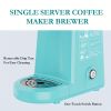 CHULUX Single Serve 12 Ounce Coffee Brewer,One Button Operation with Auto Shut-Off for Coffee or Tea,Cyan