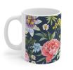 Navy Floral Coffee Tea Mug