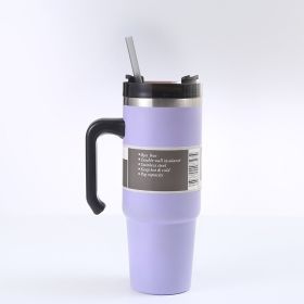 Cup Car With Handle Straw Cup (Option: Lavender Purple-30oz)