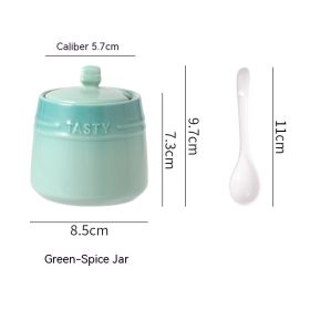 Colorful Ceramic Seasoning Jar Creative Gradient Kitchen Home (Option: Gradient Spice Jar Green)