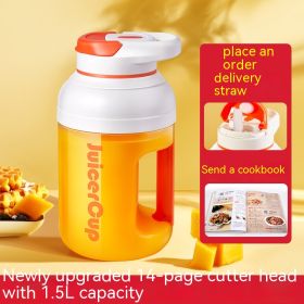 Portable Juicer Small Household Multi-function Juice Extractor Electric Fruit Juicing Cup T Barrels (Option: Summer Orange-Model See Description)