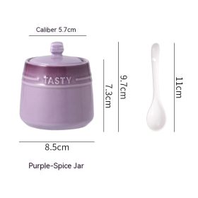 Colorful Ceramic Seasoning Jar Creative Gradient Kitchen Home (Option: Gradient Spice Jar Purple)