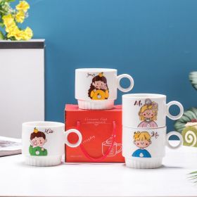 Creative Porcelain Cup Cartoon Couple Mug (Option: Couple Random Color 1PCs-280ml)