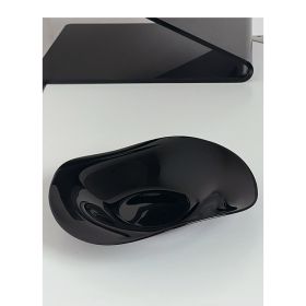 Black Wind Solid Color Niche Simple Irregular Ceramic Bowl (Option: Black-8.5inch deep plate)