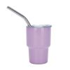 Metal Cup Car Large Ice Cup With Straw