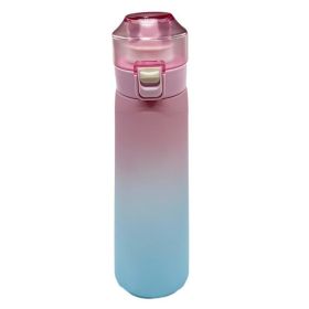 Flavor Green Fragrance Ring Aromatic Straw Water Bottle (Option: Gradient Pink Blue-650mlTritan Material)