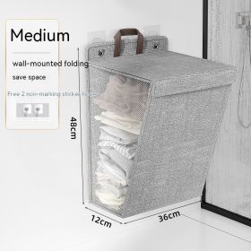 Item Dirty Clothes Foldable Household Multi-functional Finishing Storage Basket (Option: Gray Medium)