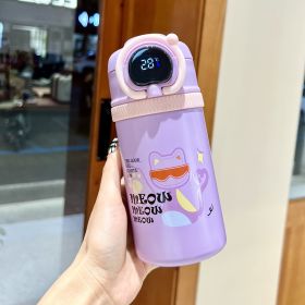 Children's Intelligent Thermal Insulation Cup Large Capacity Portable (Option: Smart Purple-500 Ml)