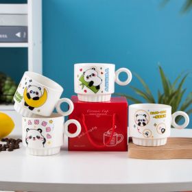 Creative Porcelain Cup Cartoon Couple Mug (Option: Lesser Panda Random Color 1PCs-280ml)