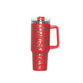 304 Stainless Steel Vacuum Cup Second Generation 40oz Cup (Option: Laser Leopard Pattern Red-40oz)