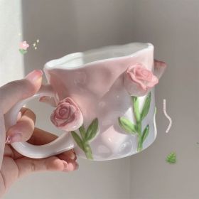 Girl Tulip Girl Heart Hand Painted Mug Ceramic (Option: Embossed Rose-Default)