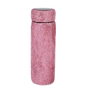 Diamond-embedded Vacuum Cup With Cup Lid (Option: Nordic Pink-500ml)