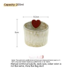 Japanese Retro Love Ceramic Water Cup (Option: Love Cup Without Handle-201to300ml)