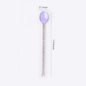 Creative Milk Dessert Spoon Colorful Transparent High Temperature Resistant Glass (Option: BJ00417)