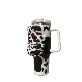 New Neoprene Cup Body Bag 40oz Water Cup Out Portable Small Bag Cow Multi-functional Key And COIN Case (Option: Black Cow)