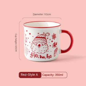 Christmas Mug Creative Cute Cartoon Ceramic Cup (Option: Pattern A Red-301to400ml)