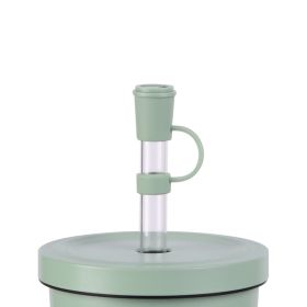 Cover Decorative Drink Seal Straw Mouthpiece (Color: Green)