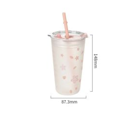 Straw Large Capacity Glass Cup (Option: Silicone Glass-400ml)