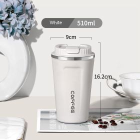 Stainless Steel Portable Convenient Cup (Option: White 510ML-380mlto510ml)