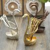 Coffee Spoon Holder For Coffee Bar; 1set Coffee Dessert Spoon Set; Fruit Cake Coffee Tea Spoon; Swan Shaped Base Holder Cutlery Set; Zinc Alloy Metal