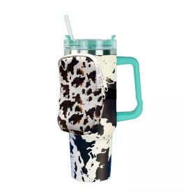 New Neoprene Cup Body Bag 40oz Water Cup Out Portable Small Bag Cow Multi-functional Key And COIN Case (Option: Brown Cow)