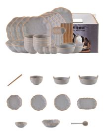 New Creative Luxury Dishes Set High Sense Of Home Use (Option: Green-42pcs sets)